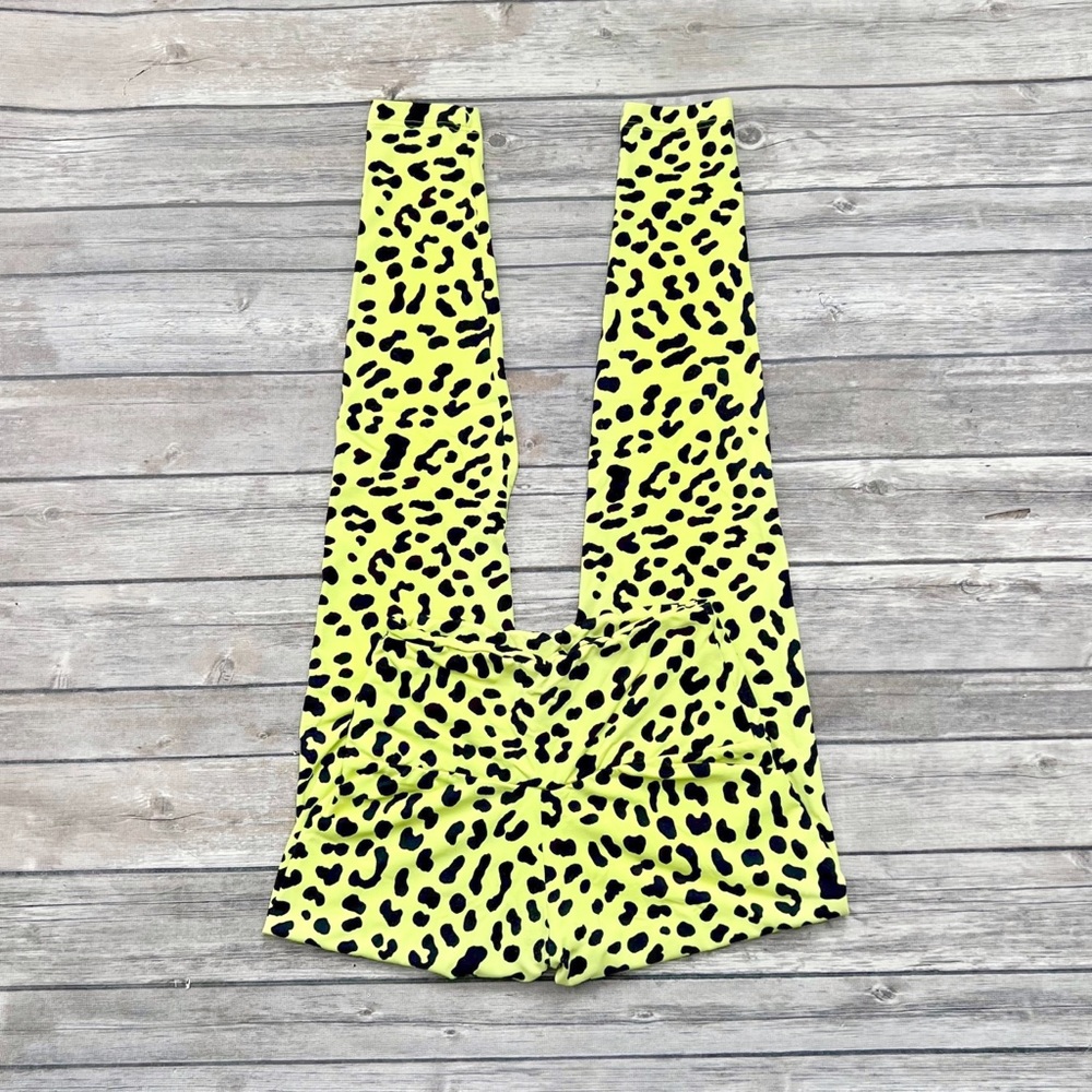 Booty by Brabants Neon Yellow Amazon Baby Leopard Leggings OS - Picture 2 of 8